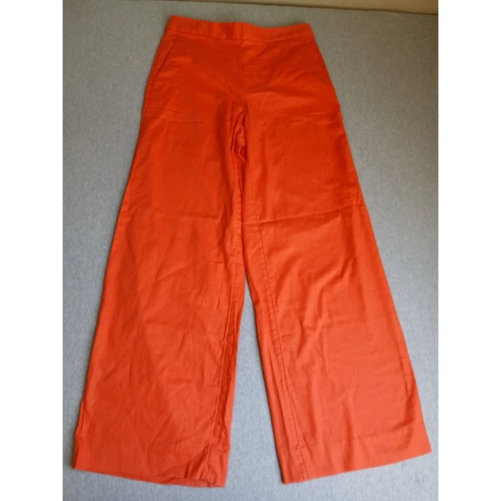 Banana Republic Pants Small Linen Wide Leg Resort Beach Cruise Boho Coral